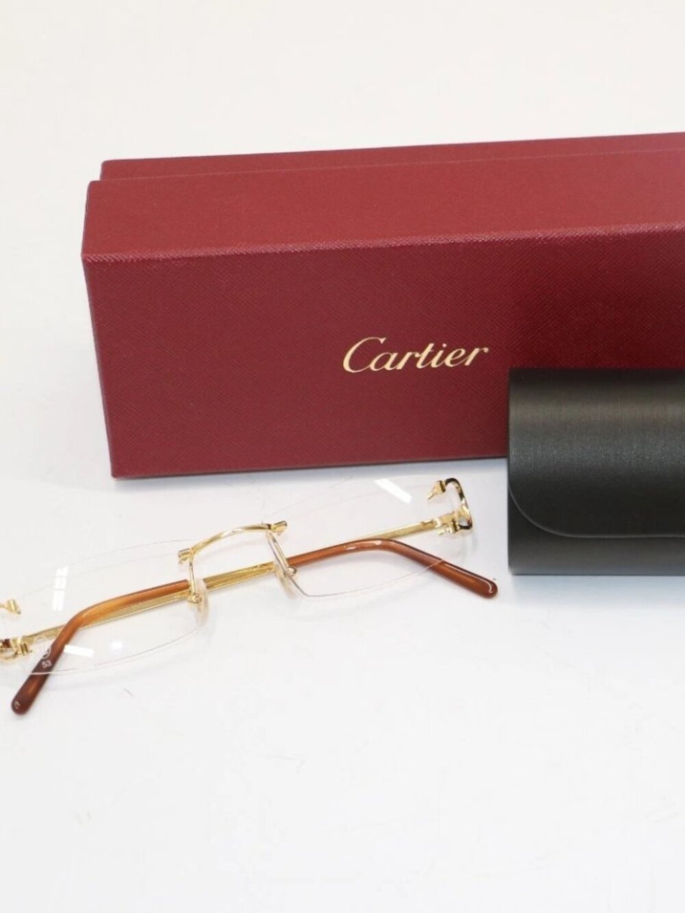 Cartier CT 00920 001 Decor Gold Men's Rimless Sunglasses Clear Lens 140MM